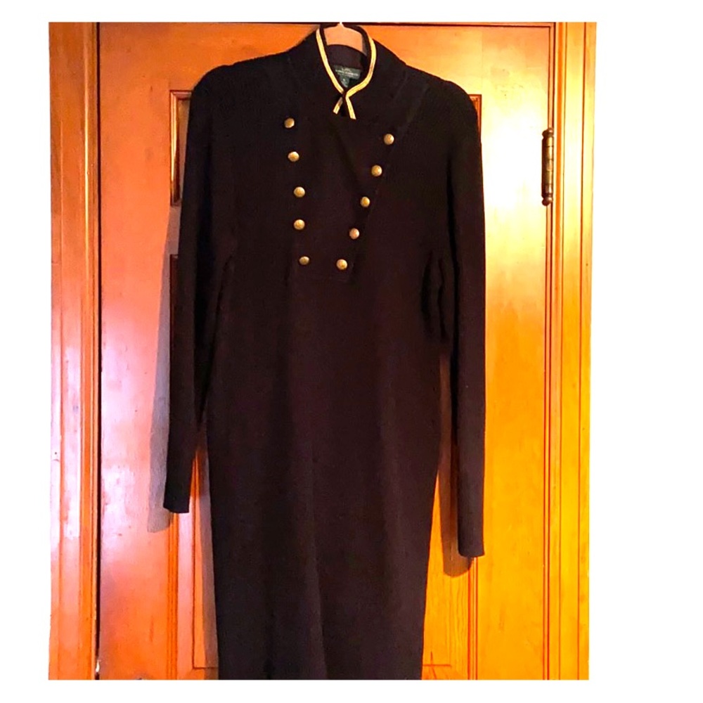 Black, ribbed knit LRL dress